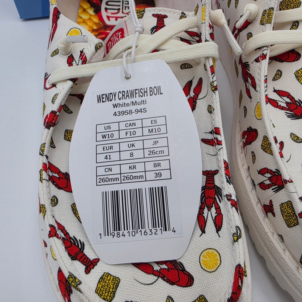 Hey Dude Wendy Women Crawfish Boil Lobster Gingham Shoes,Size W10 NWB - Picture 10 of 11